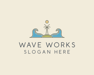 Surfing Island Wave logo design