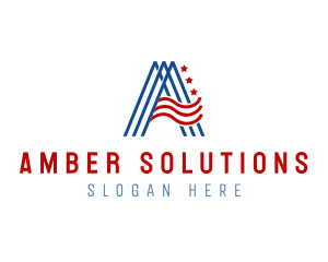 American Patriot Letter A logo design