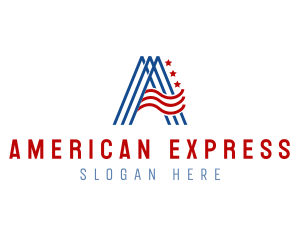 American Patriot Letter A logo design