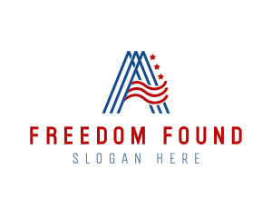 Patriotism - American Patriot Letter A logo design