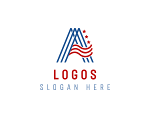 Nation - American Patriot Letter A logo design