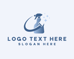 Home Cleaning - Cleaning Bottle Sprayer Squeegee logo design