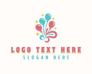 Party Rental - Birthday Party Balloons logo design