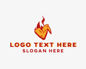 Grill - Spicy Hot Chicken Wings logo design