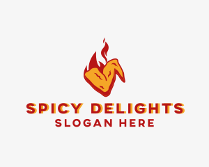 Spicy Hot Chicken Wings logo design