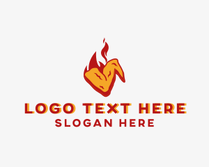 Fast Food - Spicy Hot Chicken Wings logo design