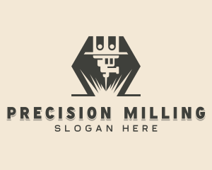 Milling - Laser Milling Machinery logo design