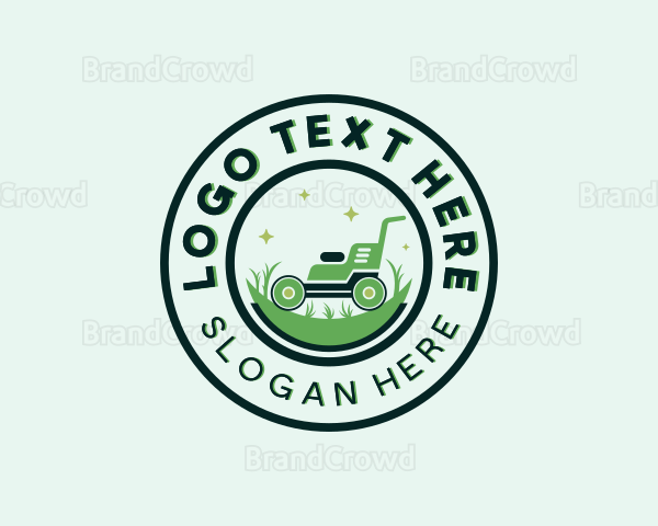 Grass Lawn Mower Logo