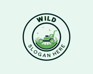 Grass Lawn Mower Logo