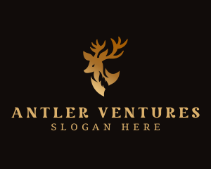 Golden Deer Antler logo design