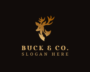 Golden Deer Antler logo design