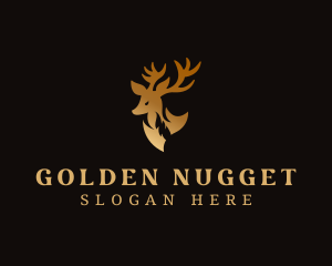 Golden Deer Antler logo design