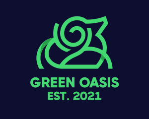 Green Capricorn Monoline logo design