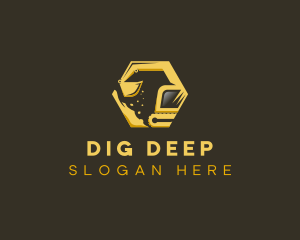 Excavator Digging Equipment logo design