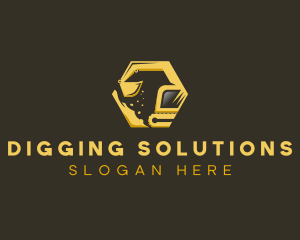 Excavator Digging Equipment logo design