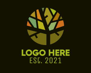 Sustainable - Colorful Autumn Tree logo design