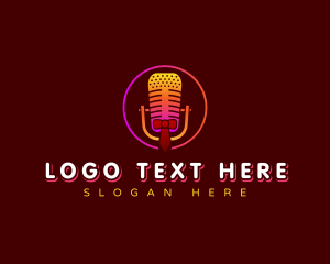 Audio - Mic Podcast Audio logo design