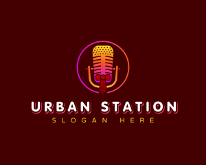 Station - Mic Podcast Audio logo design