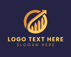 Trade - Gold Financial Trading Graph logo design