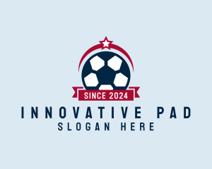 League - Soccer Ball Banner logo design