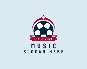 Emblem - Soccer Ball Banner logo design