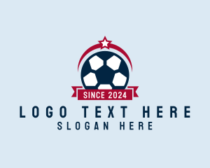 Sports Team - Soccer Ball Banner logo design