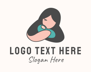 Girl - Woman Baby Childcare logo design