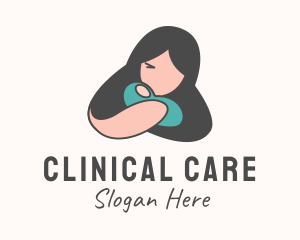 Woman Baby Childcare logo design