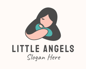 Woman Baby Childcare logo design