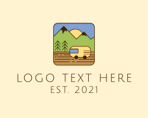 Tourism - Mountain Travel Van logo design