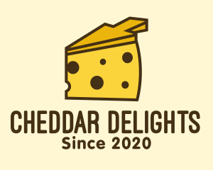 Cheddar - Yellow Cheese Arrow logo design