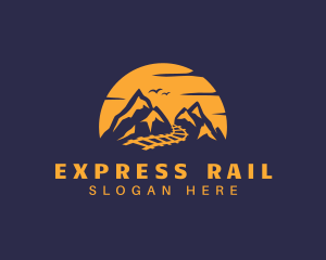 Railway - Mountain Scenery Railroad logo design