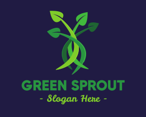 Green Leaves Plant logo design