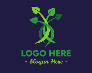 Farmer - Green Leaves Plant logo design