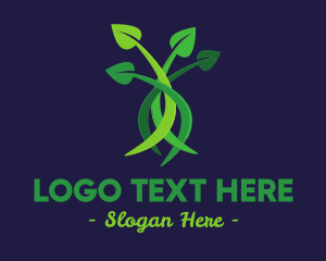 Vegan - Green Leaves Plant logo design
