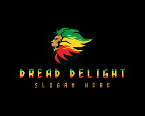 Dreadlocks - Jamaican Reggae Lion logo design