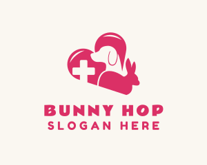 Dog Bunny Heart logo design