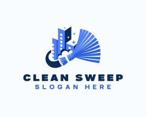 Sweeper - Broom Cleaning Janitorial logo design
