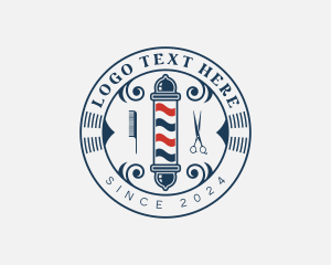Hair Cut - Barbers Pole Hairstylist logo design