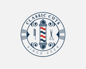 Barbers Pole Hairstylist logo design