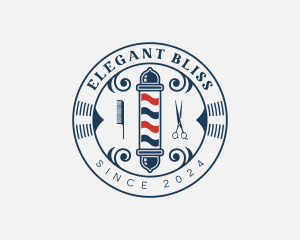 Classic - Barbers Pole Hairstylist logo design