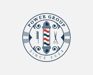 Haircut - Barbers Pole Hairstylist logo design