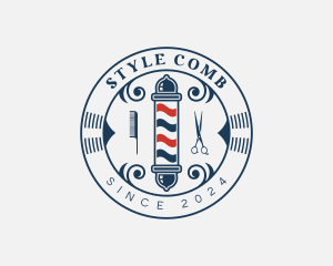 Barbers Pole Hairstylist logo design