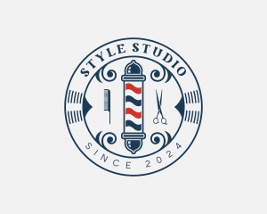 Barbers Pole Hairstylist logo design