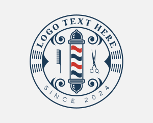 Barber - Barbers Pole Hairstylist logo design