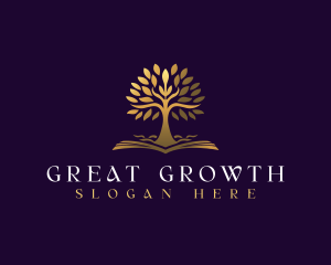 Growth Tree Book logo design