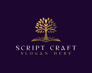 Screenwriter - Growth Tree Book logo design