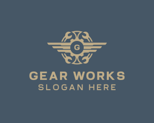 Wrench Gear Wings logo design