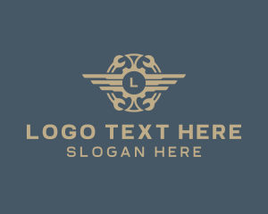 Cog Wheel - Wrench Gear Wings logo design