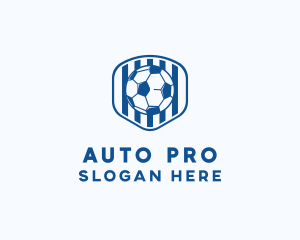 Soccer Coach - Blue Soccer Ball logo design